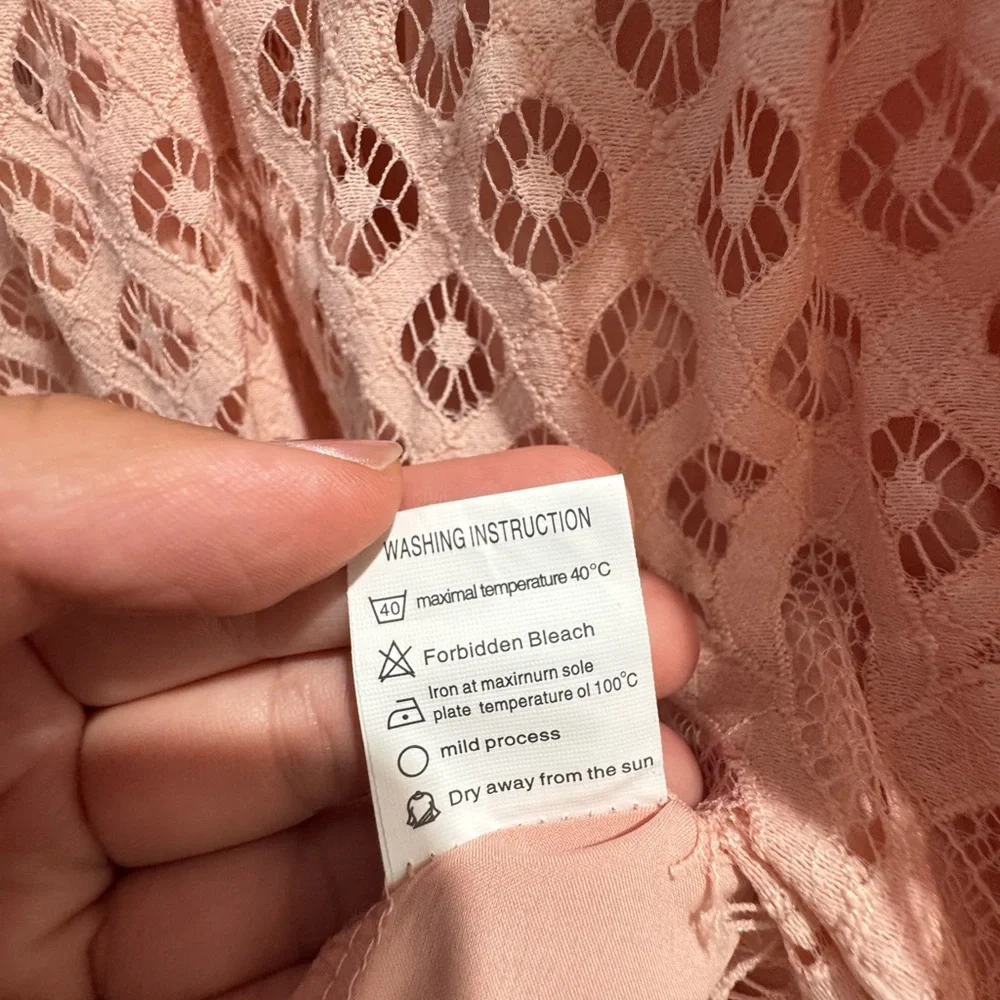 Peach Lace Wedding Dress - Picture 6 of 9